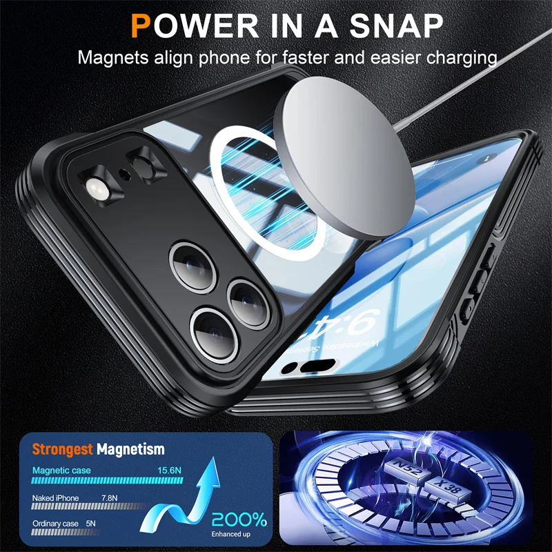 Full Body Protection Magnetic Case for iPhone 17 Pro Max iPhone Air Cover Screen Protector Magsafe Shockproof Fundas Coque - Image 4