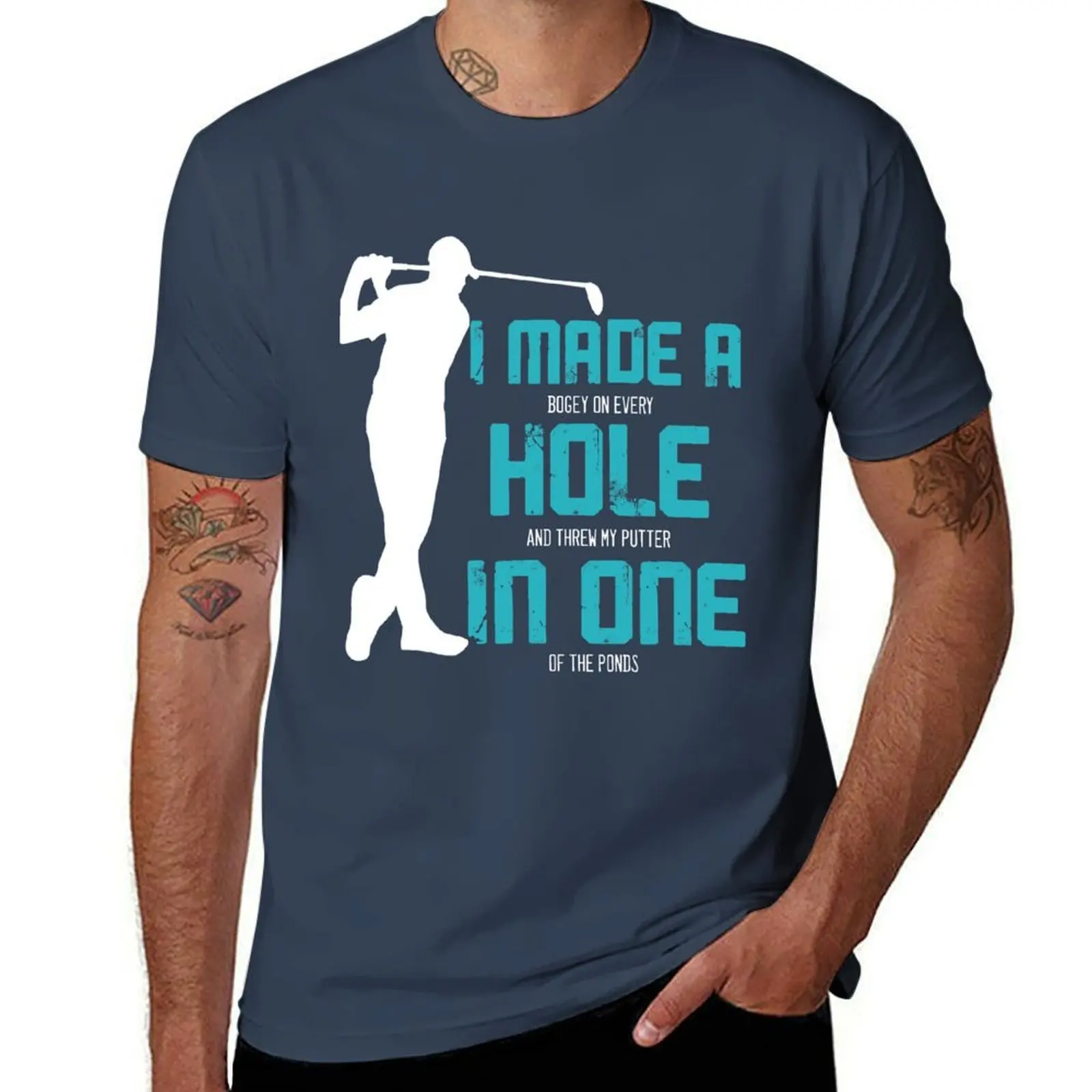 

Hole In One Golf Funny Golf Golfing Gag Quote Funny Gift T-Shirt Lightweight Basic Short Sleeve Shirt