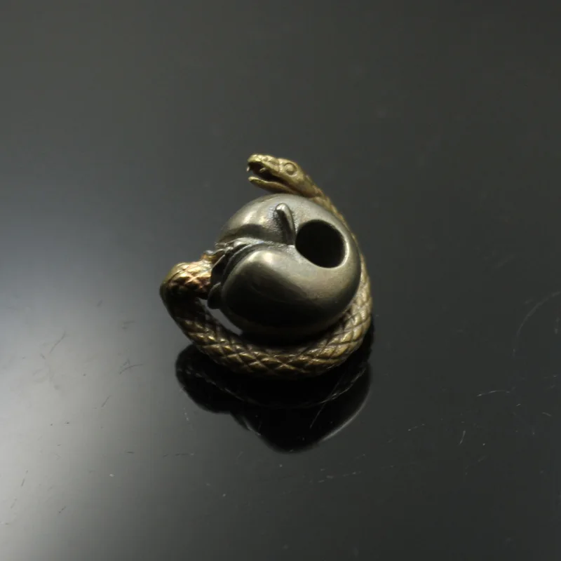 Desire Snake Female Genitalia Apple Figure EDC Outdoor Paracord Beads Retro Brass Umbrella Rope Woven Lanyard Pendants For Knife