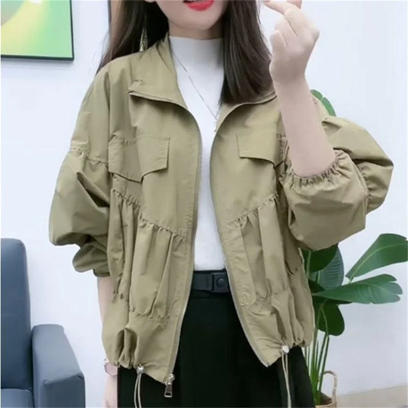 

Polo Collar Spring And Autumn Jacket For Women's 2025 new Instagram Loose And Slimming Vintage Jacket Versatile Coat Lining Coat