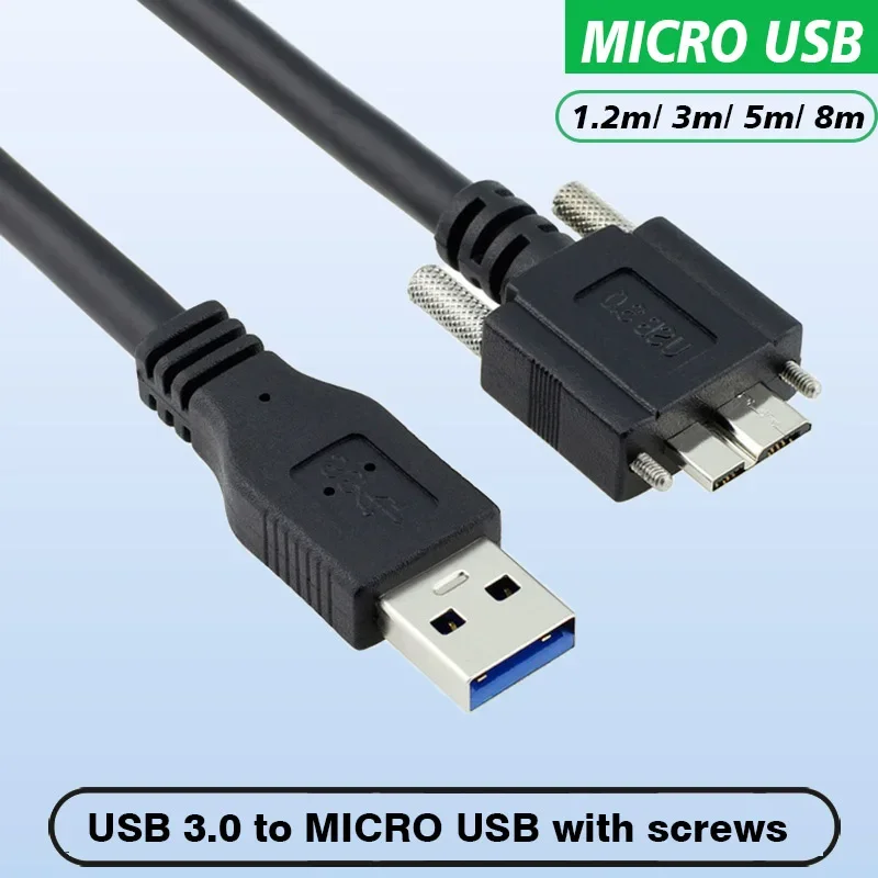 

1,2 м/3 м/5 м/8 м 5 Гбит/с USB 3,0 A папа к Micro B USB 3,0 кабель для передачи данных для промышленной камеры винты/чип 3 5 метров