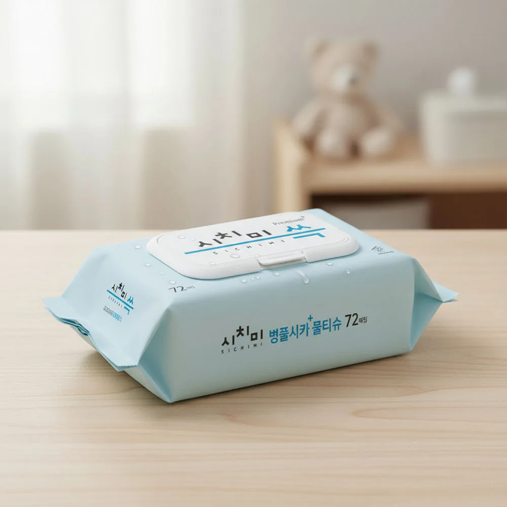시치미 쓱 병풀시카 플러스 대용량 아기물티슈 캡형 72매 70gsm 10팩 - 2