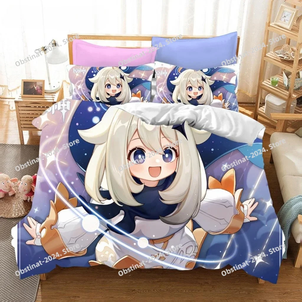 

3D Game Genshin Impact Bedding Sets Keqing Xiao Duvet Cover Set 3 Pieces Boys Adults Single Full Queen King Size Bed Linen