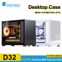 Jonsbo D32 STD/PRO Desktop Case  MINI-ITX MATX Computer Office Chassis Side Transparent PC Case Support 240mm Water Cooling