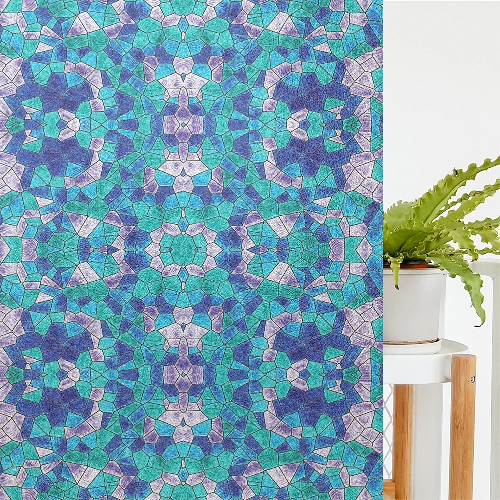 

Flower Decorative Privacy Window Film Static Cling Frosted Window Films UV Blocking Glass Sticker for Home Office Film De Verre