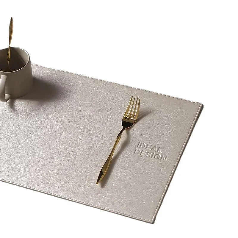 Light Luxury Solid Leather Placemat Thickened Leather Table Mat Waterproof Oilproof Heat-Insulated Plate Bowl Pad Home Decor