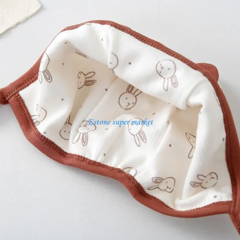 090B Newborns Protective Earflap Cap Comfortable Fabric Fetal Hat Stretchy For Baby 0 to 5 Months Comfortable Headwear