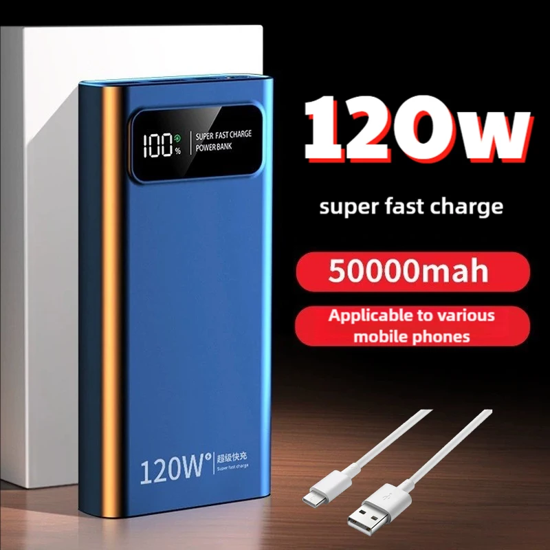 120W 200000mAh Power Bank Fast Charging Portable PD 20W Mobile External Battery for IPhone 16 Xiaomi Samsung Laptop Powerbank