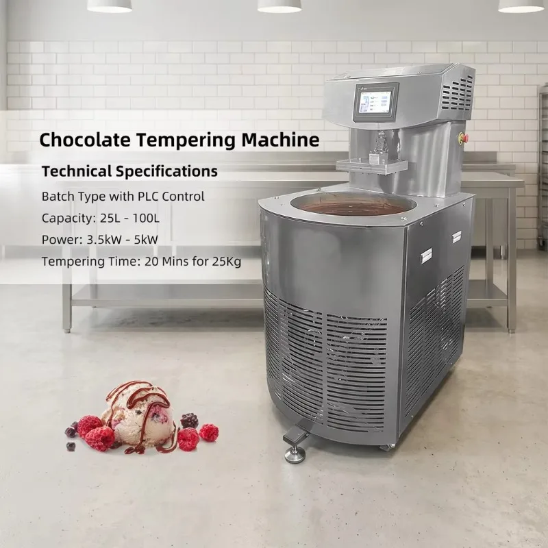 New Commercial Chocolate Tempering Melting Machine 300kg Capacity Electric Automatic 380V for Candy Chocolate Production