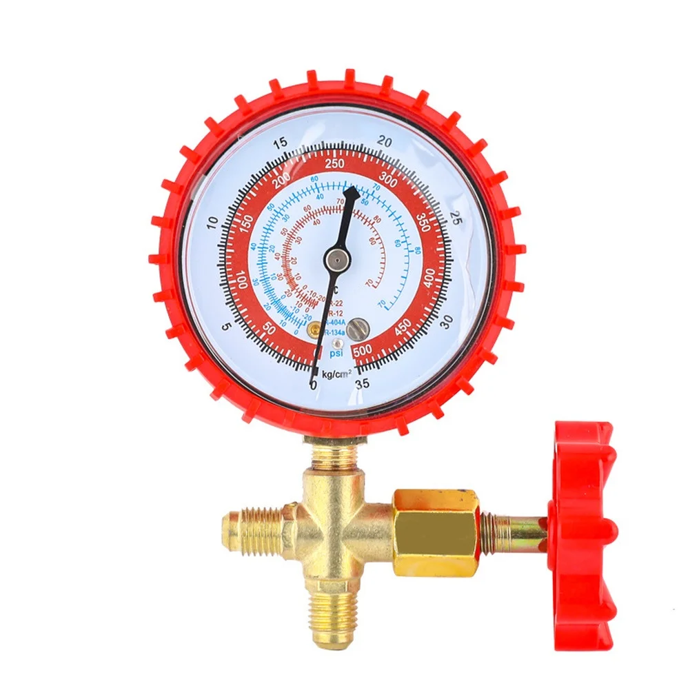 Single Point AC Pressure Gauge for Vehicle HVAC Systems with Dual Range Measurement and 1/4 Inch Thread Connection