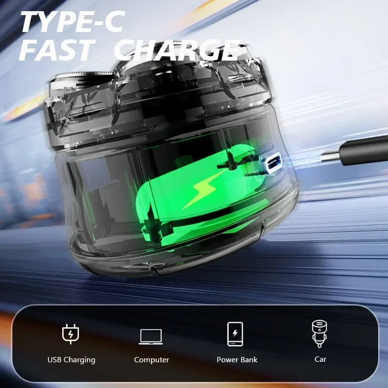 Barbeadores de cabeça para homens carecas, barbeadores de cabeça careca magnéticos 5D, motor de alta velocidade de 10000 RPM para barbear rápido, barbeador de caveira à prova d'água