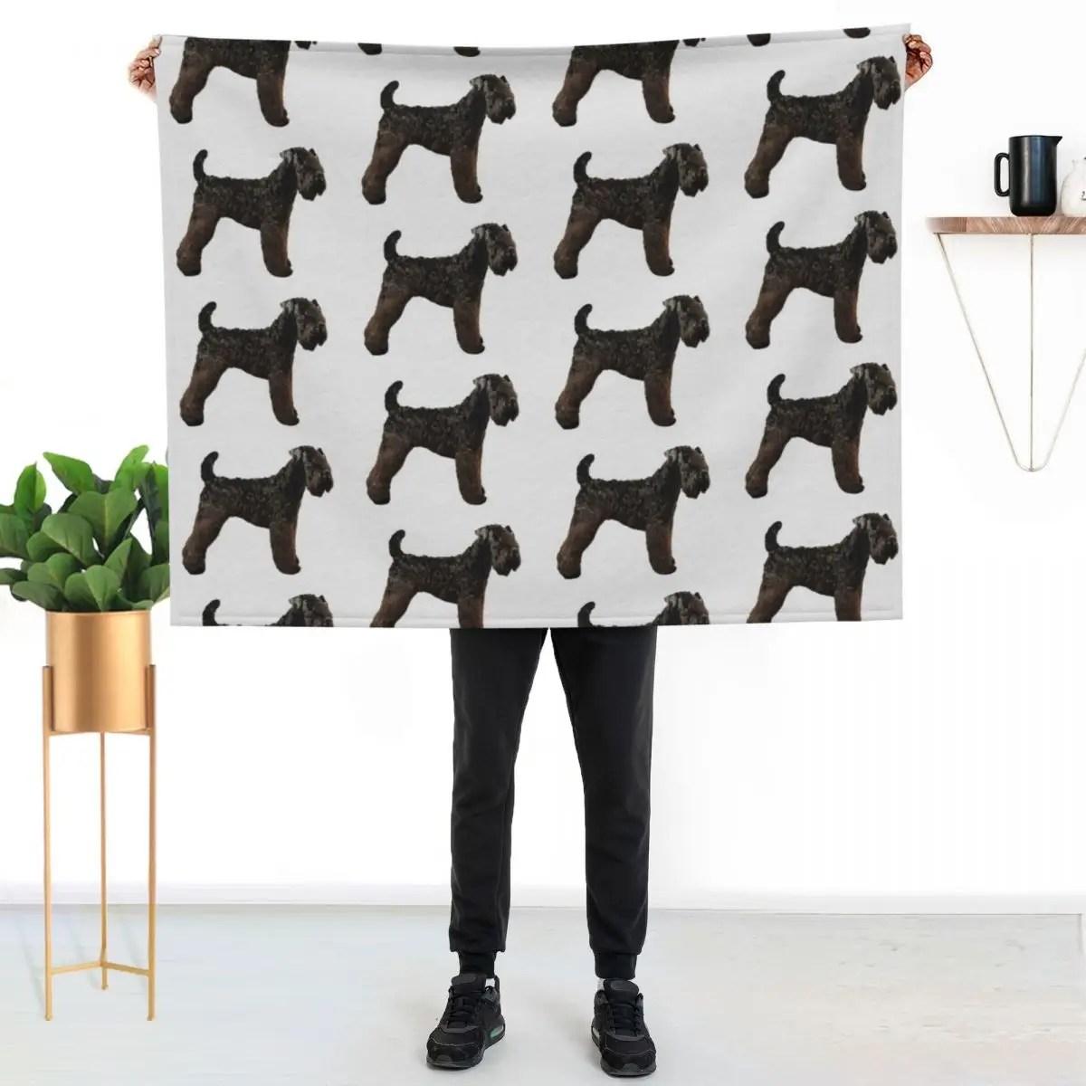 Kerry Blue Terrier Throw Blanket couch cozy soft plush fuzzy picnic outdoor blanket