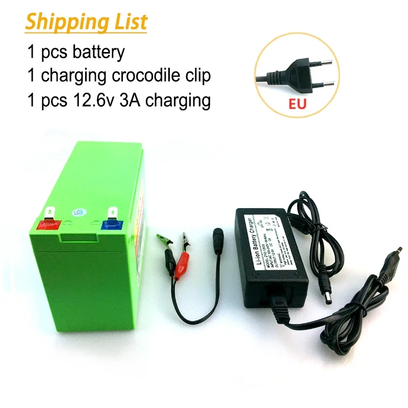 3S6P 12V 20000mAh Volt Built-in High Current 20A BMS 18650 Lithium Battery Pack for electric vehicle battery,with Charger