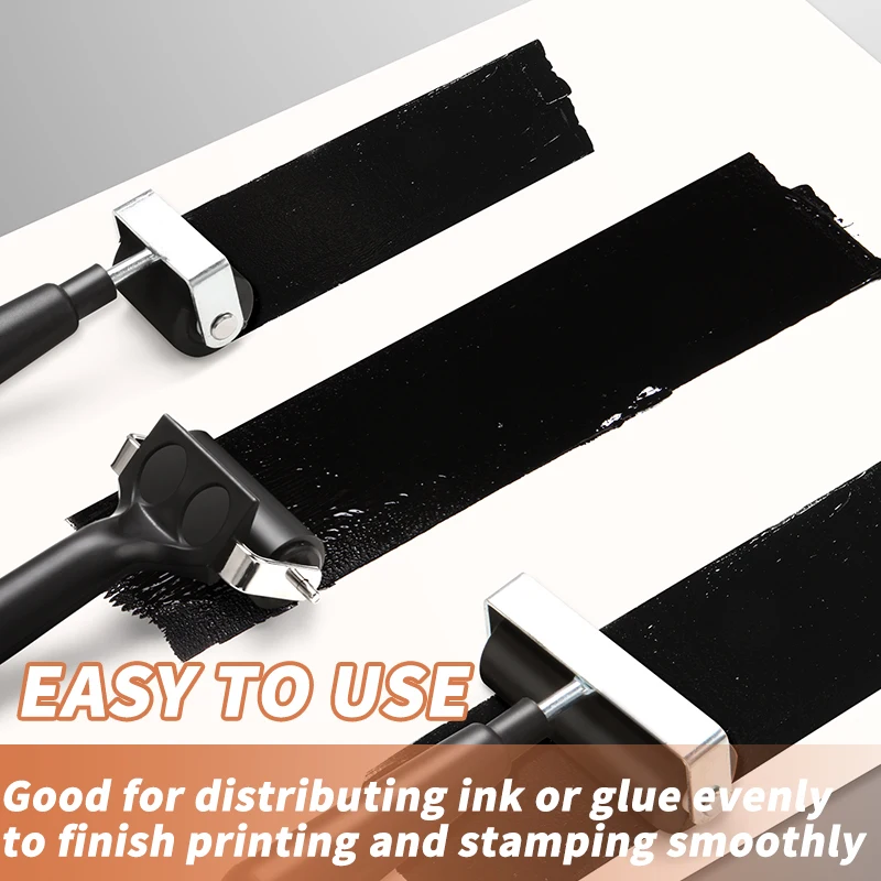 インクスタンピングテクスチャクラフト、クラフト、ペイント、クラフト、ハードラバーローラー用ラバーローラーブレイヤー、4/2 "、2個