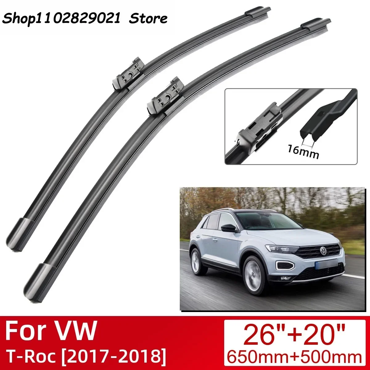 

For VW T-Roc 2017-2018 Car Accessories Front Windscreen Wiper Blade Brushes Wipers 2018 2017