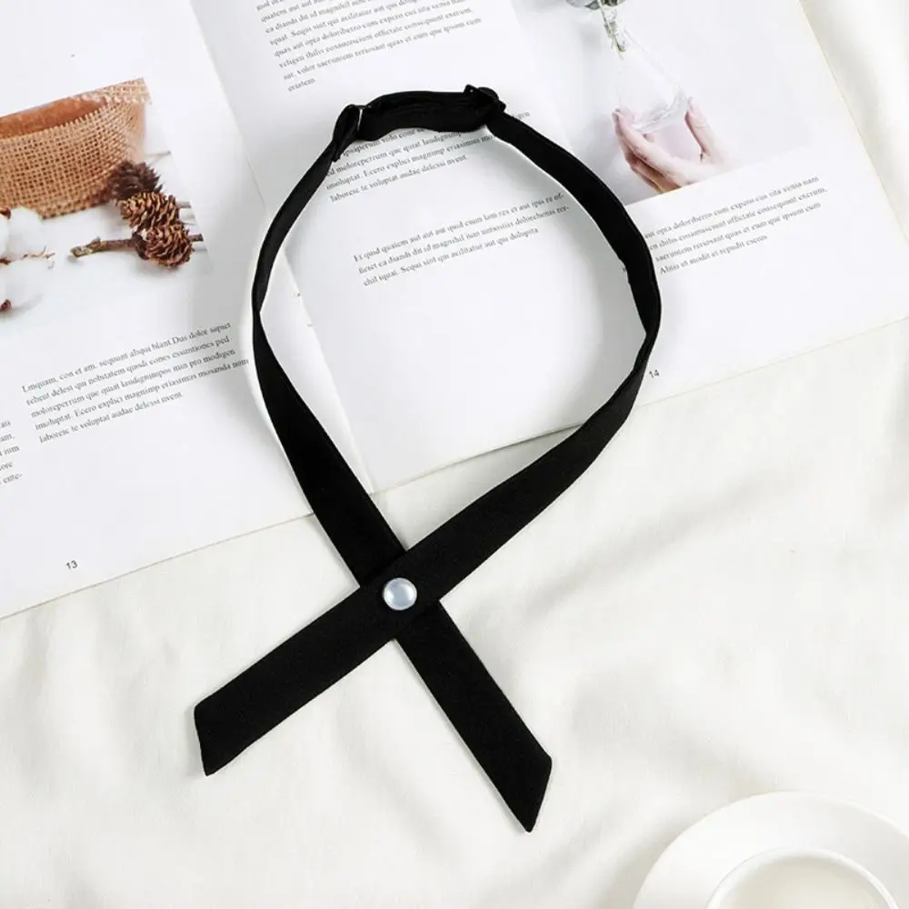 Removable Design Bow Tie Accessories Solid Color Fine Texture Neck Collar Decor No Tying Knots Simple Style Sailor Suit Apparel