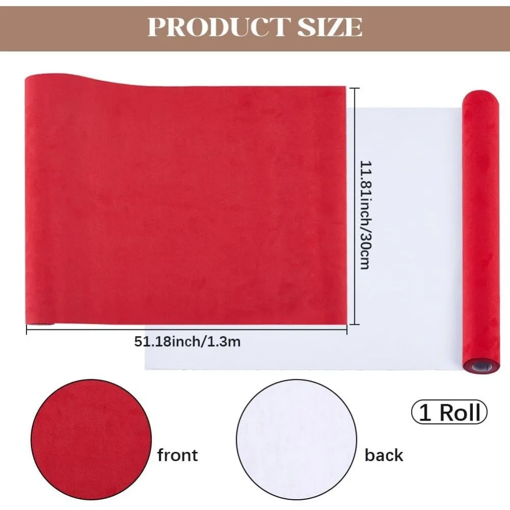 Book Cloth 51 x 11.8in Novel Binding Suede Surface Paper Back Red Bookcover Wrapping for Notebook Album Scrapbooking Archival