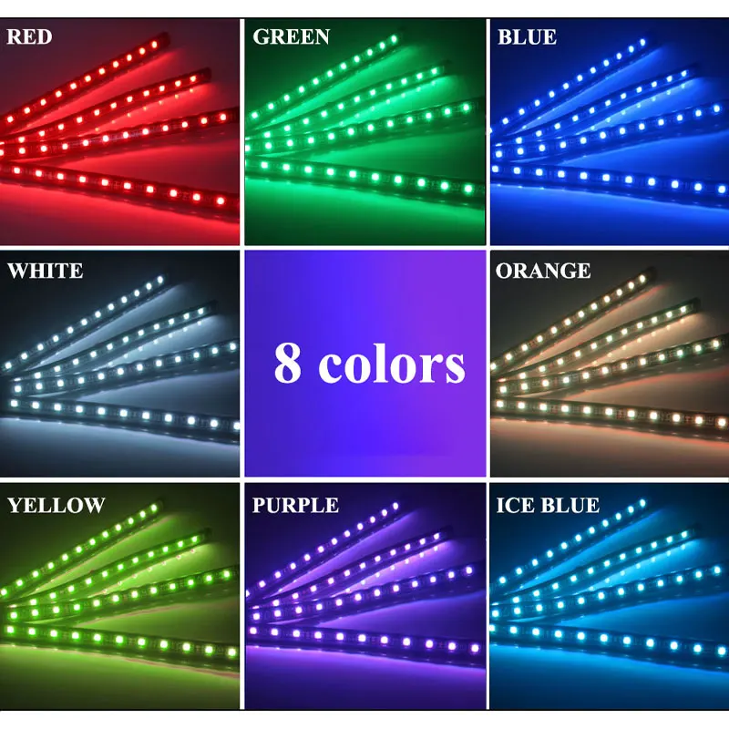 4 in 1 Led Interior lights Footwell lamp Car ambient light Rgb interior lights Car seat lights Backlights USB App remote control