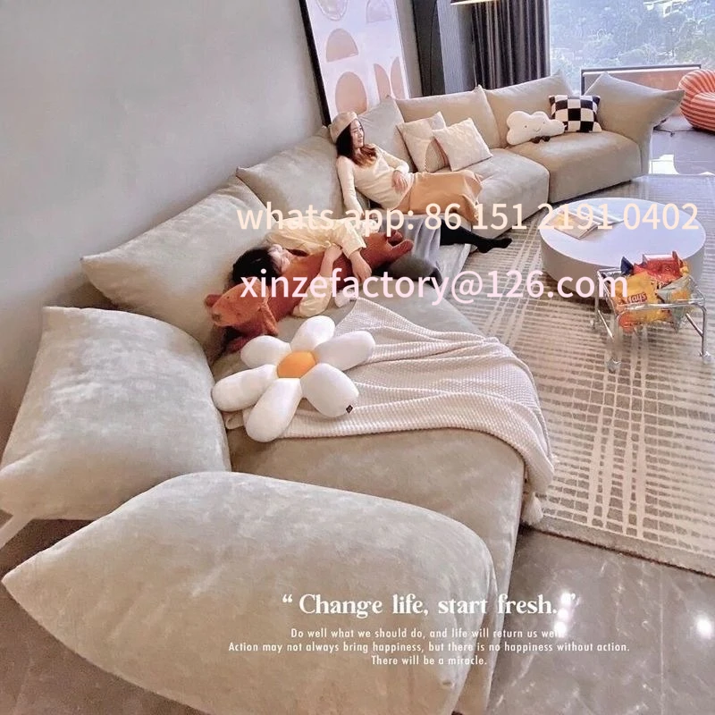 

Customizable Modern Petal Sofa Cream Style Living Room Italian Minimalist Modular Sofa Corner Fabric Sofa