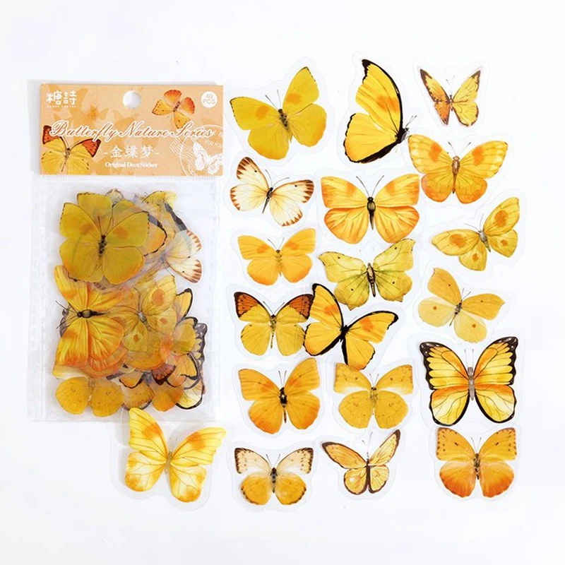 40 teile/paket Bunte Schmetterling Kuchen Dekor Alles Gute Zum Geburtstag Party DIY Ornamente Hochzeit Dekoration Lieferungen Wohnkultur Wand Aufkleber – Detail 10