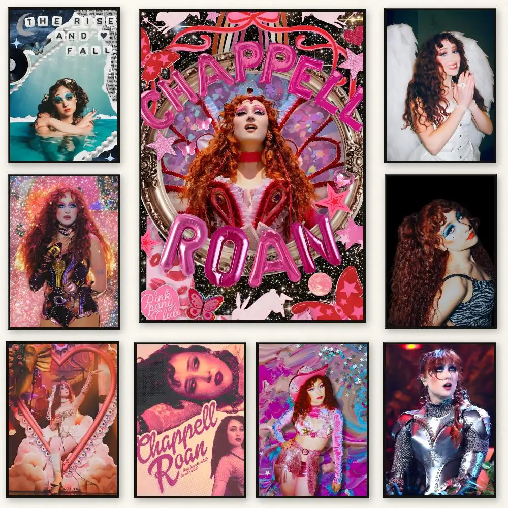 Pop Singer C-Chappell Roan Poster Frameless Peel-and-Stick Removable Wall Art Print