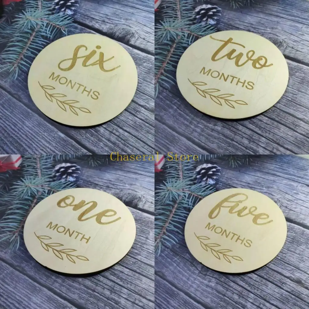 

E7CE 12 шт., опора для фотографий, детские деревянные карточки, карточки для записи ежемесячного роста новорожденных