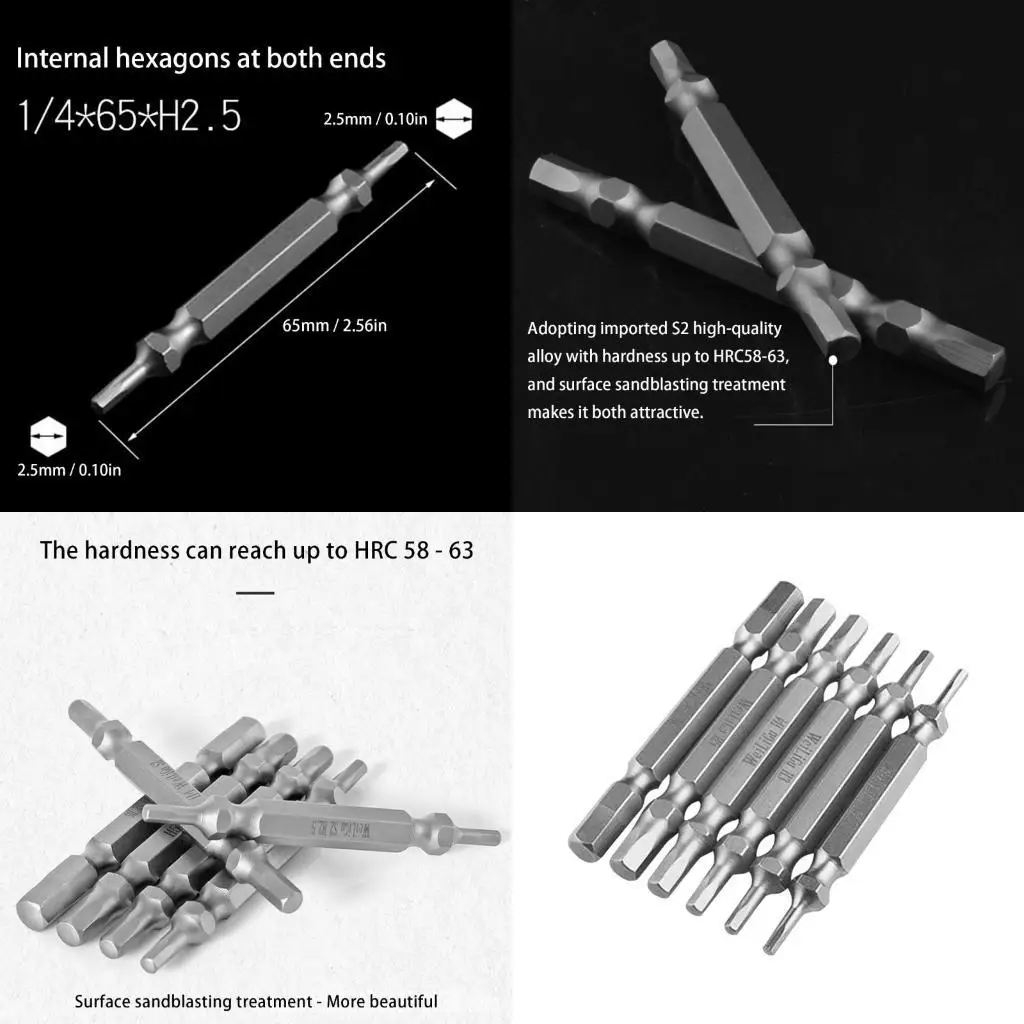 

E8BD Pack Of 6 Double Ended Screwdriver Bits For Efficient Screw Fixing