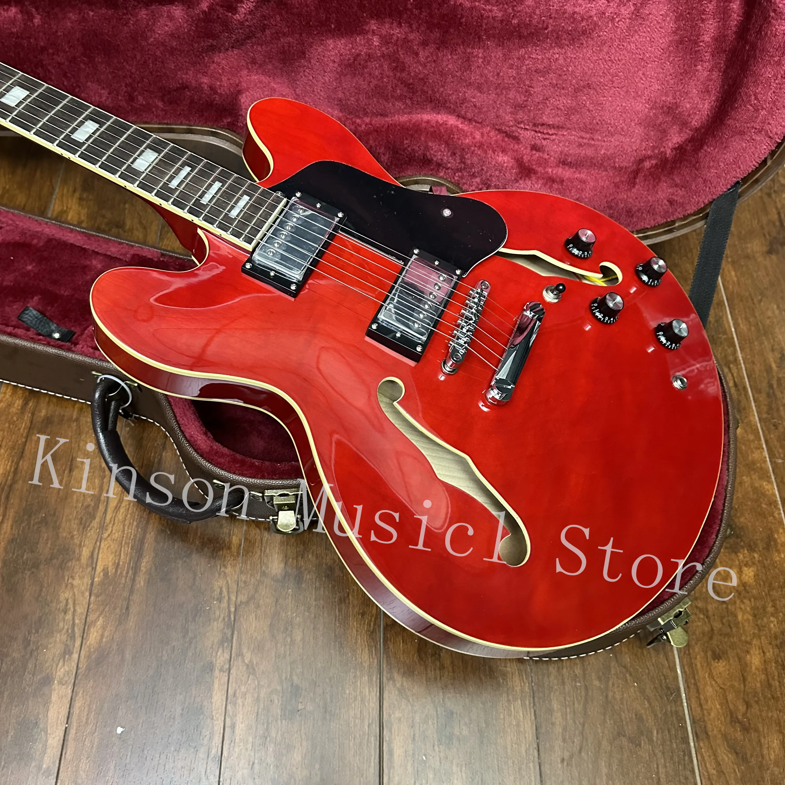 Jazz Style Semi-Hollow Body  Electric Guitar,Fast Shipping