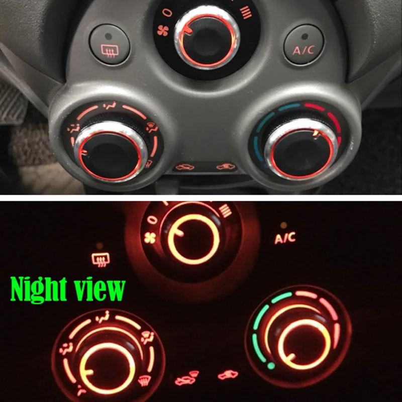 Dla Nissan CUBE Z12 Latio Almera Versa N17 uwaga E12 Micra K13 Mitsuoka Viewt AC grzałka klimatyzacja pokrętło sterujące przełącznik gałki przyciski