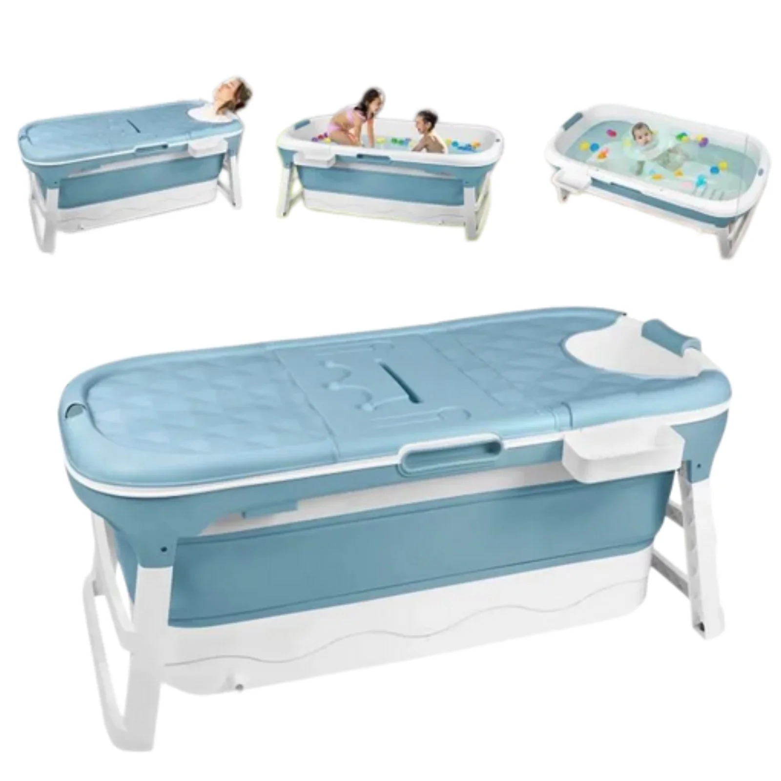 Baignoire pliable pour adultes - Baignoire pliable portable - Douche et balcon - Convient aux petites salles de bain 118*60*53cm