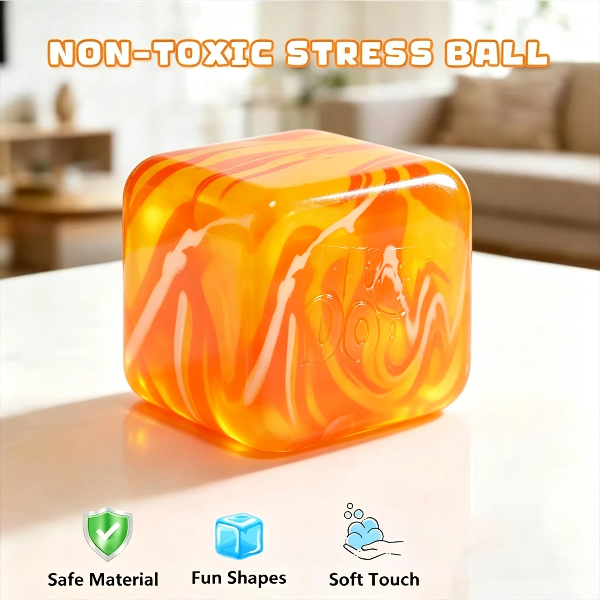 Schylling Needoh Nice Cube Maltose Rhyolite Swirl Solid Mixed Colors Non-Toxic Squeeze Relief Pressure Relax Heal Fingertip Toy