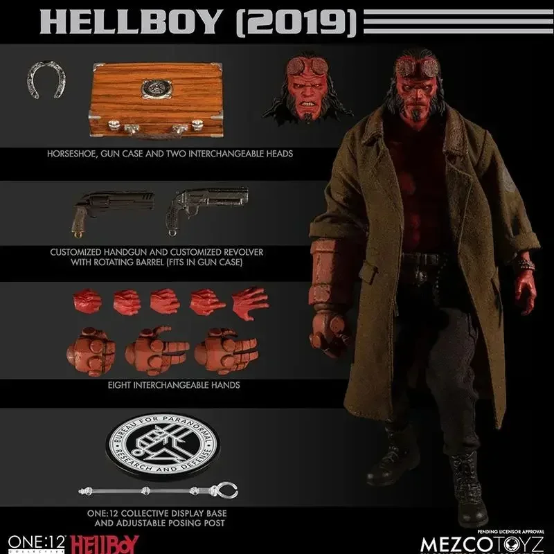 Original Mezco ONE:12 Hellboy 2019 Anime Action Collection Figures Model Toys Gifts for Kids