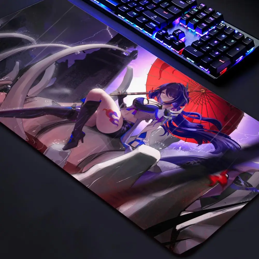 

Popular Games Honkai star Cool Acheron Mouse Pad Non-Slip Rubber desk accessories Edge locking mousepads Game play mats for Offi