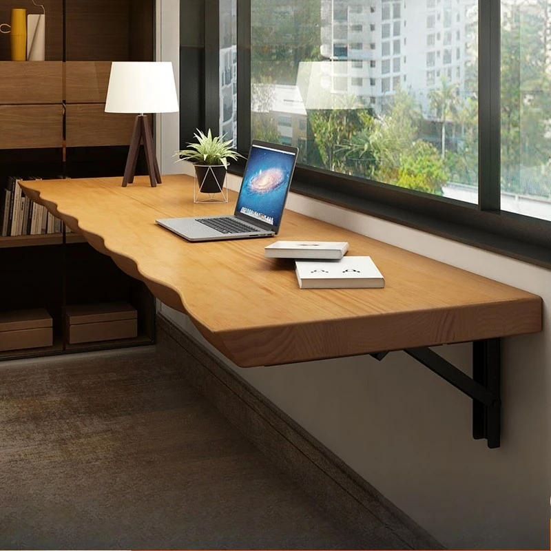 Nordic High-end Folding Desk Modern Simple Wall Mounted Computer Desk Solid Wood Balcony Floating Table Home Furniture FYFD