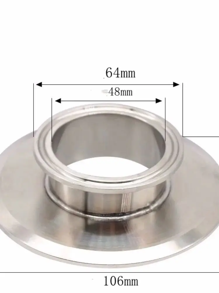 

Blind Reducer OD64mm x OD106mm Sanitary 304 Stainless Steel Blind Reducer with Tri-Clamp Flanges,Stub Ends,and Cover Plates