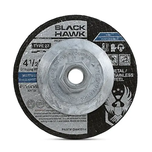 

4.5" Metal Grinding Wheels with Hub, 10 Pack for Angle Grinders, BHA 4-1/2" x 1/4" x 5/8"-11 Depressed Center