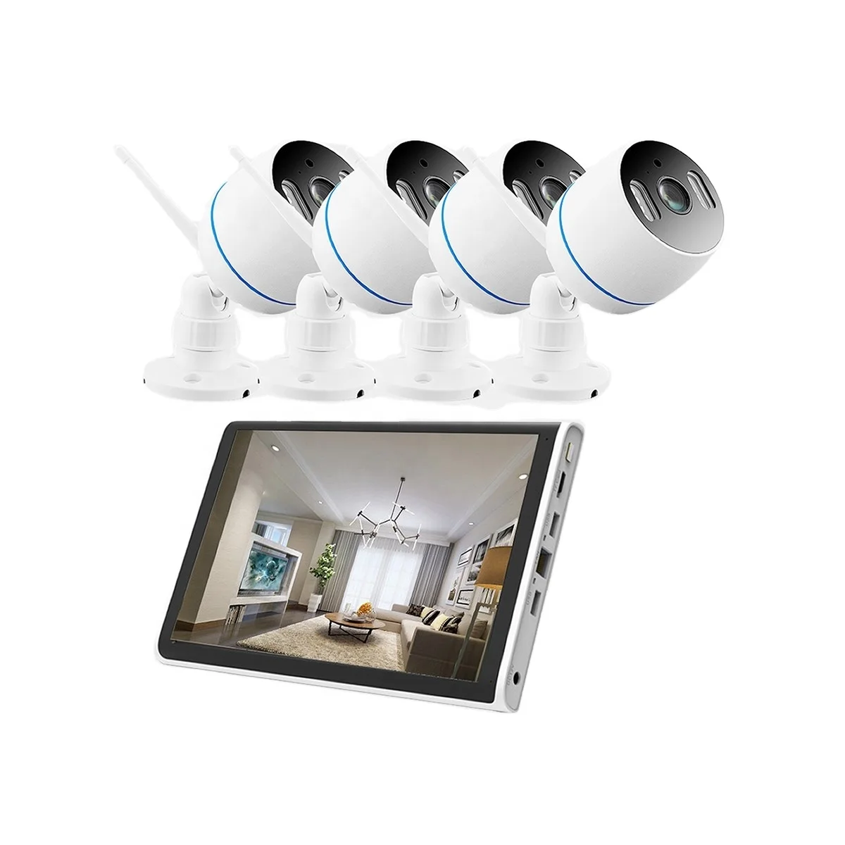 5MP 10 pulgadas LCD inteligente sistema de cámaras de seguridad inalámbrico hogar negocio CCTV vigilancia WIFI6 2,4G 5G LCD Wifi NVR Kit