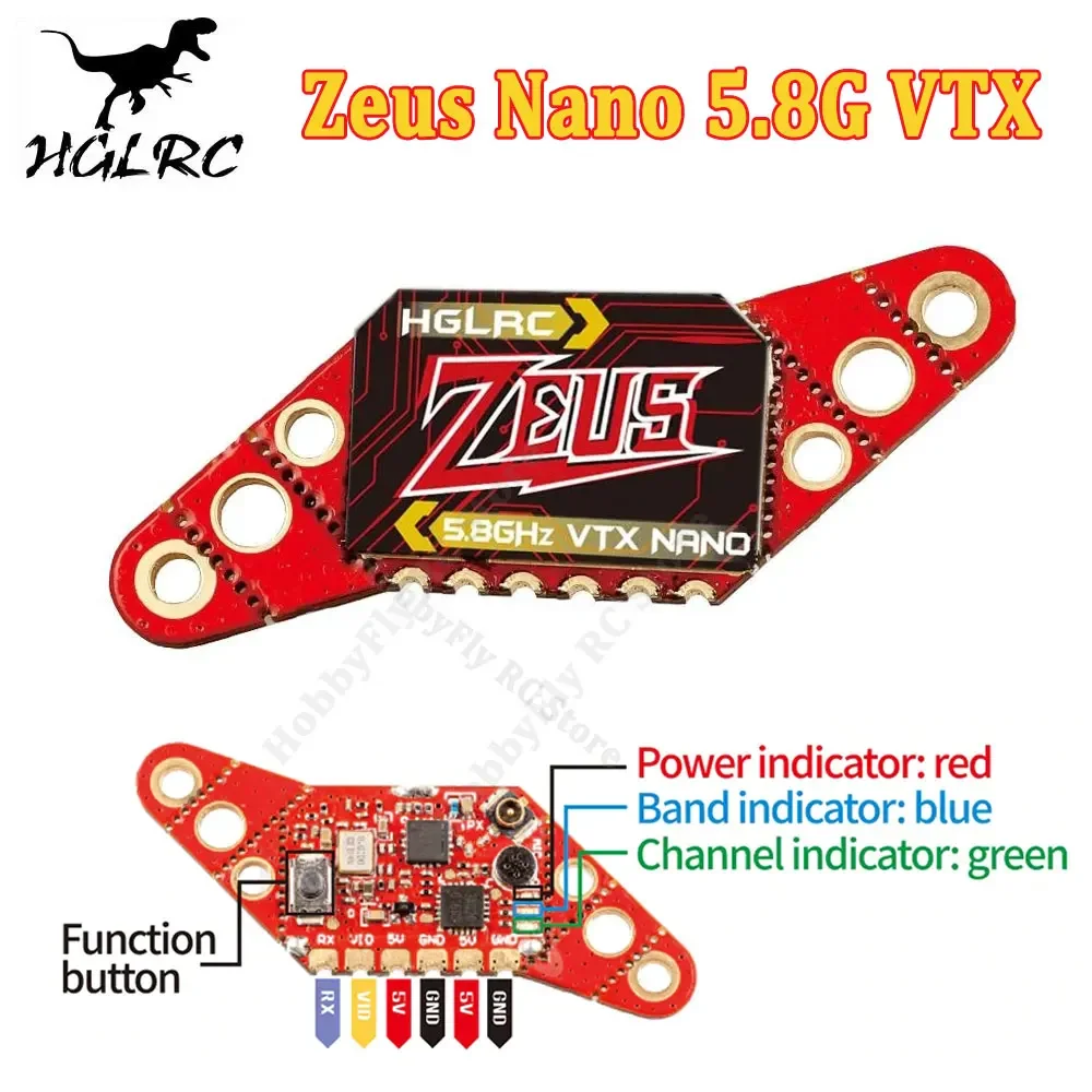 HGLRC Zeus Nano VTX 350mW 5.8Ghz 40C Image Transmission Built-in Microphone 16/20/25.5mm Hole For RC FPV Racing Drone