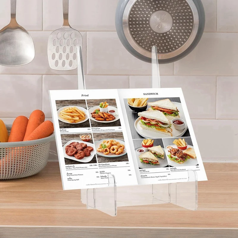 Acrylic Cookbook Holder Recipe Book Holder Recipe Holder Recipe Book Display Rack For Kitchen Counter