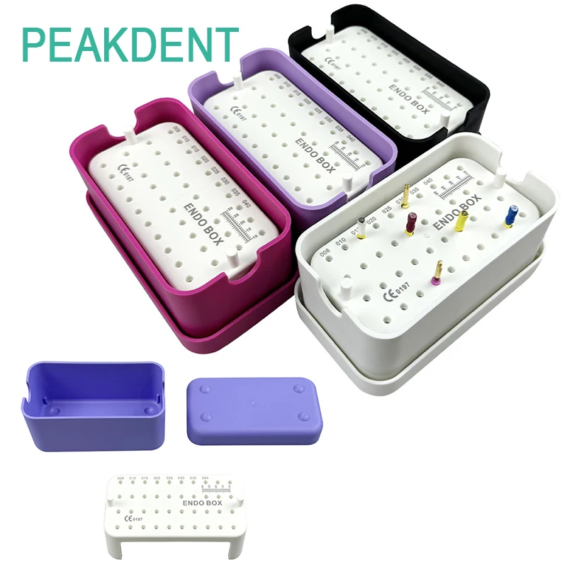 

Dental Disinfection Box 40 Holes for High-pressure Sterilization Endo File Holder Storage Box Dental Laboratory Disinfection Box