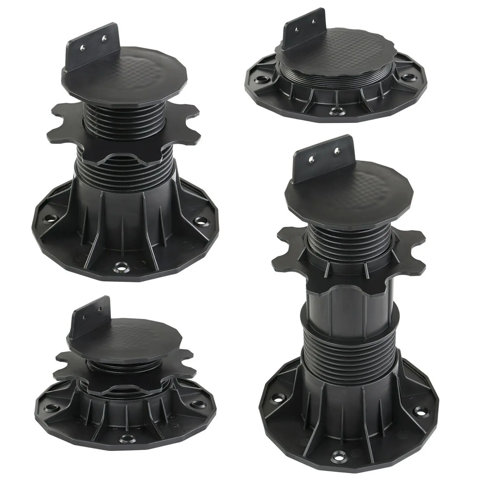 1PC Black Polypropylene Pedestal Bearing Weatherproof Slab Bearing Height-adjustable Terrace Bearing Easy to Use Decking Boards