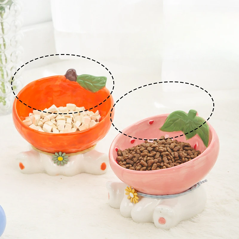 Cute Fruit Cat Bowl Ceramic Bowl Pet Supplies Cats Dogs Feeders Non-slip