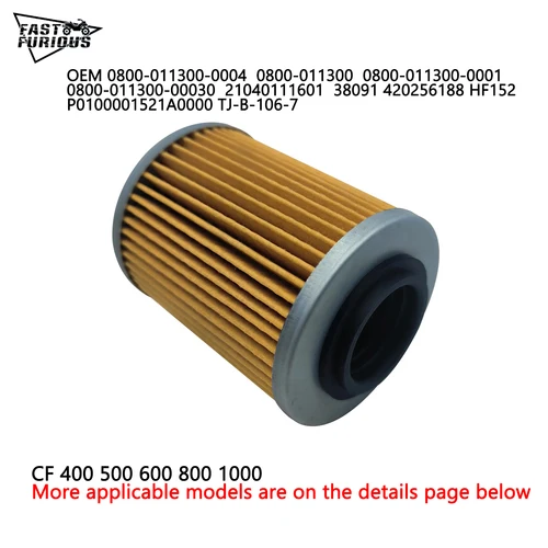 Filtro de aceite para motocicleta, piezas para CFMoto CF500 400 500cc Cforce Zforce 800cc CF800 X8 ATV UTV 0800-011300-0004