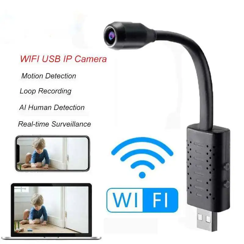 

Mini Camera Smart Wifi USB Camera Real-time Surveillance IP Camera HD 1080P P2P CCTV Vision Motion Detection Loop Recording