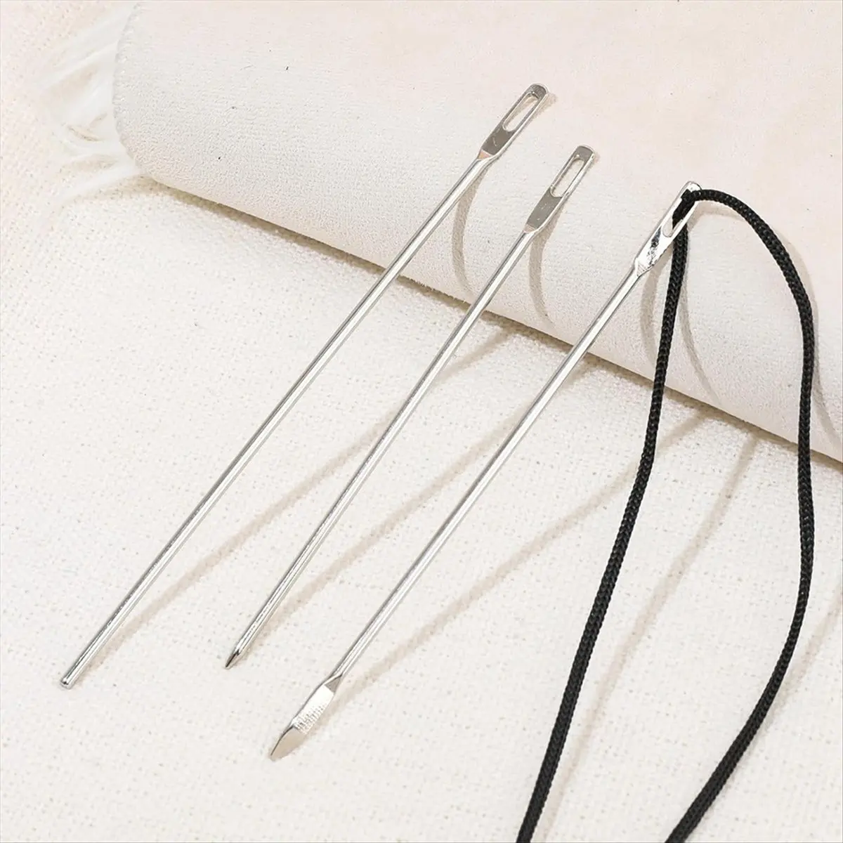 BHBL 3 Pcs Drawstring Threader Tool Replacement Sewing Needle Metal Quick Threader Rope Flexible Easy Drawstring Threader