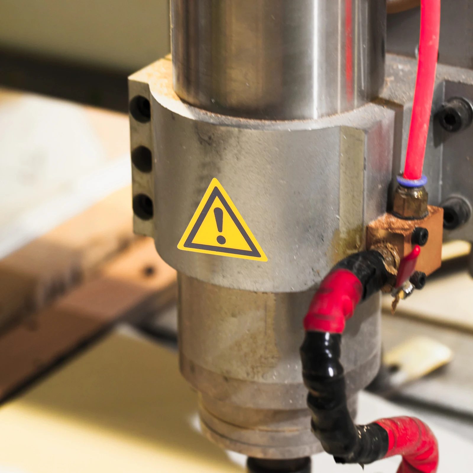 5Pcs Safety Alert Sticker Exclamation Mark Warning Sign Self Adhesive Heavy Duty Decal for Industrial Use Adhesive Warning Sign