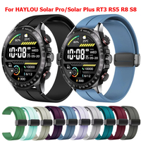 22mm Magnetic Buckle Band For HAYLOU Solar Pro Silicone Strap For HAYLOU Watch 2Pro Solar Plus RT3 RT2 RS5 R8 S8 Bracelet Correa