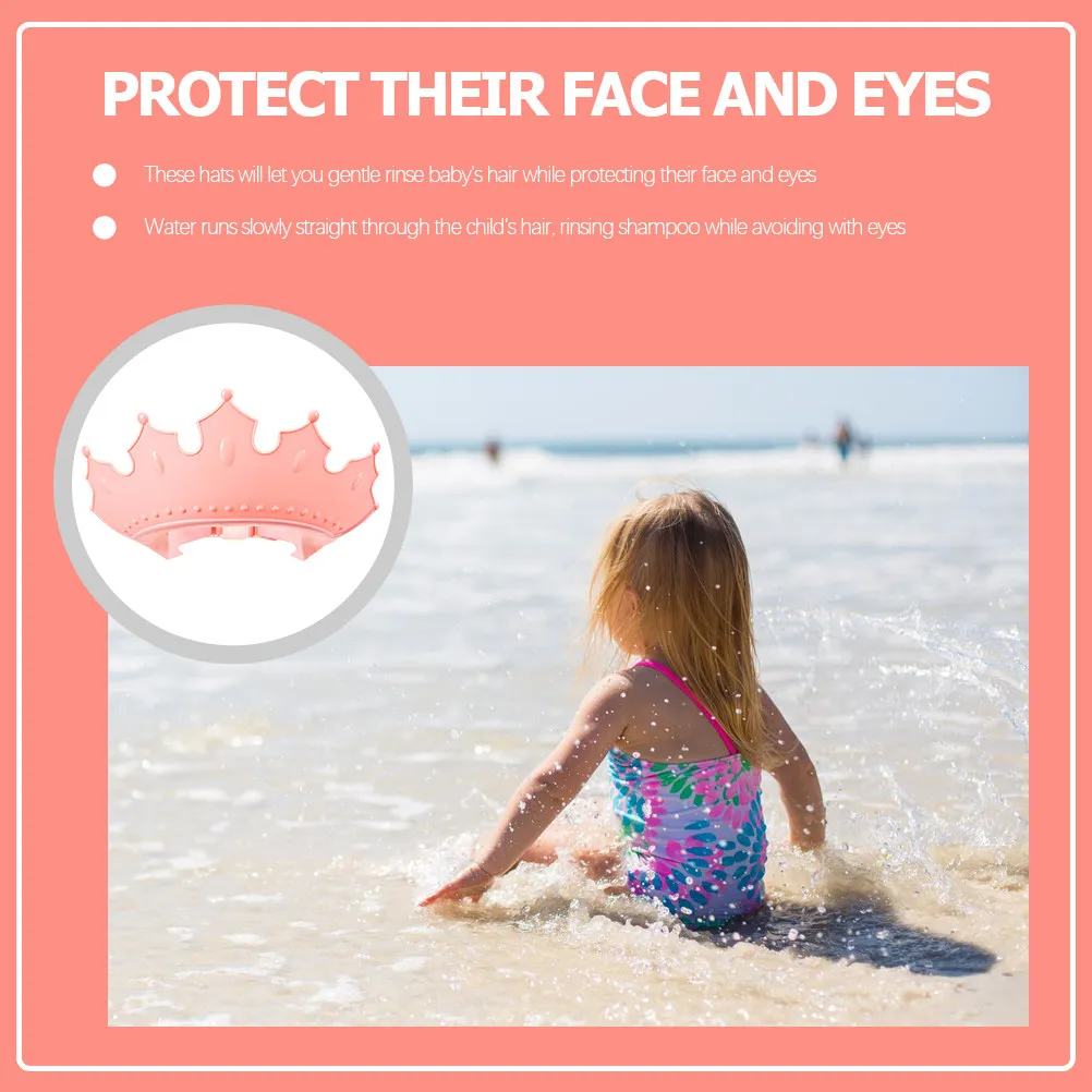 Crown Shape Kids Washing Hair Hat Waterproof Adjustable Shampoo Hat for Babies Toddlers Prevents Water in Eyes Ears Mouth