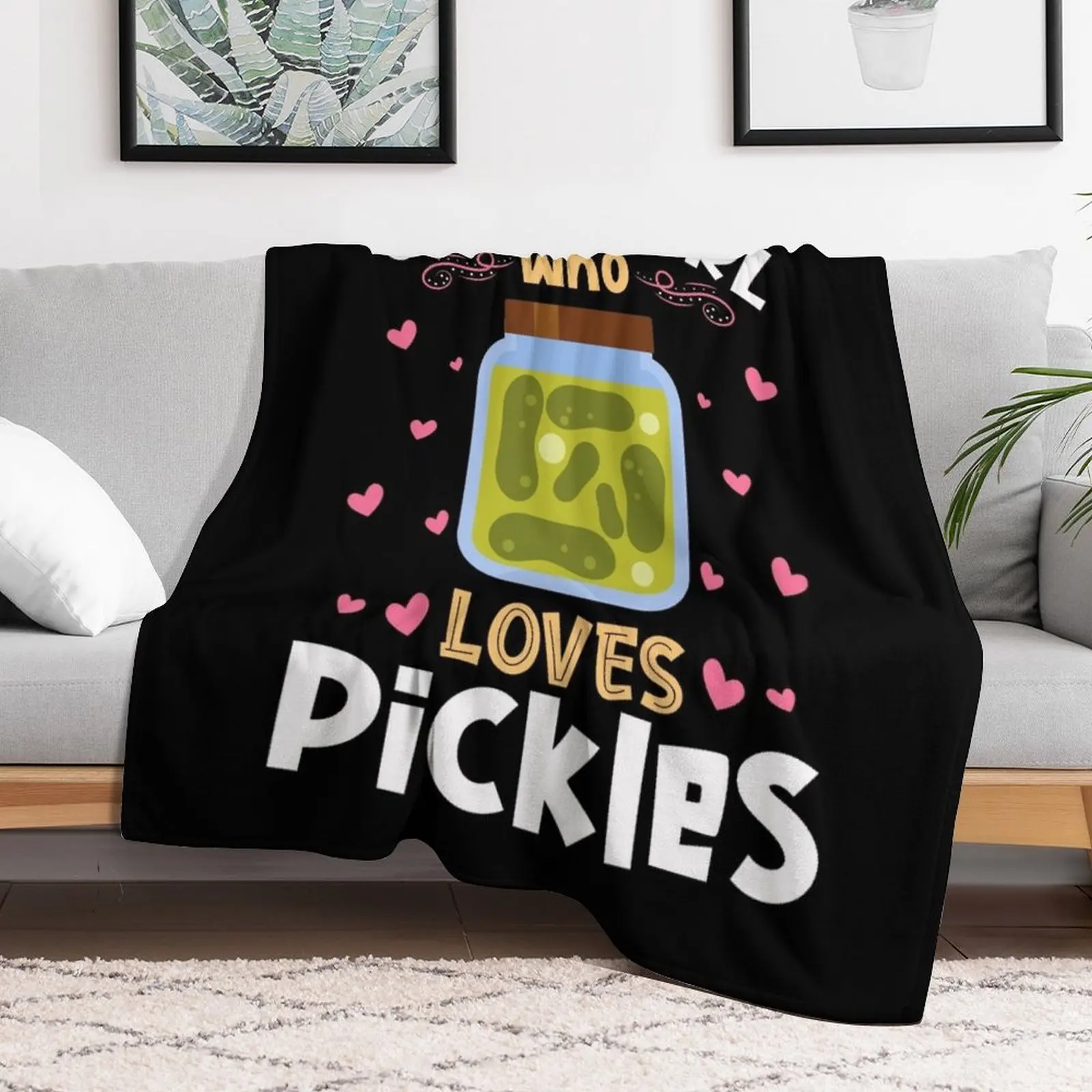 Just a Girl who Loves Pickles Vegan Throw Blanket Single warm winter Blankets