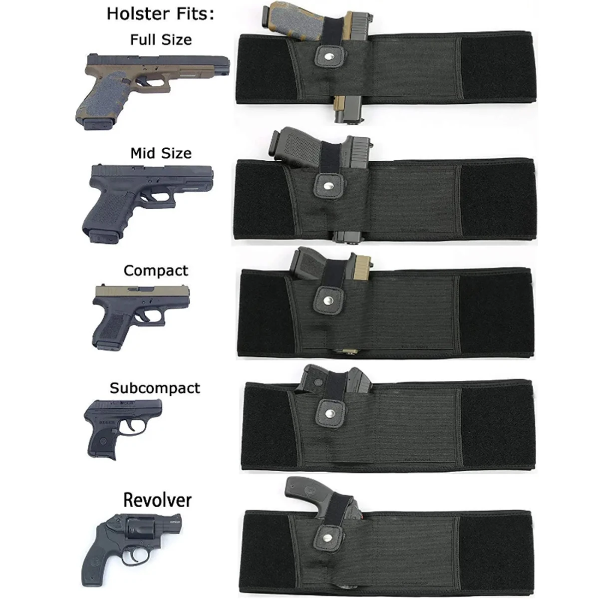 Tactical Invisible Waistband Holster Tactical Belly Gun Holster Belt Concealed Carry Waist Band Pistol Holder Magazine Bag